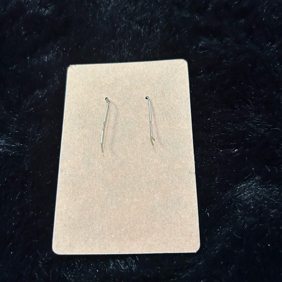 Triple Hoop Drop Earrings – Hammered Silver Tone - Picture 3 of 3